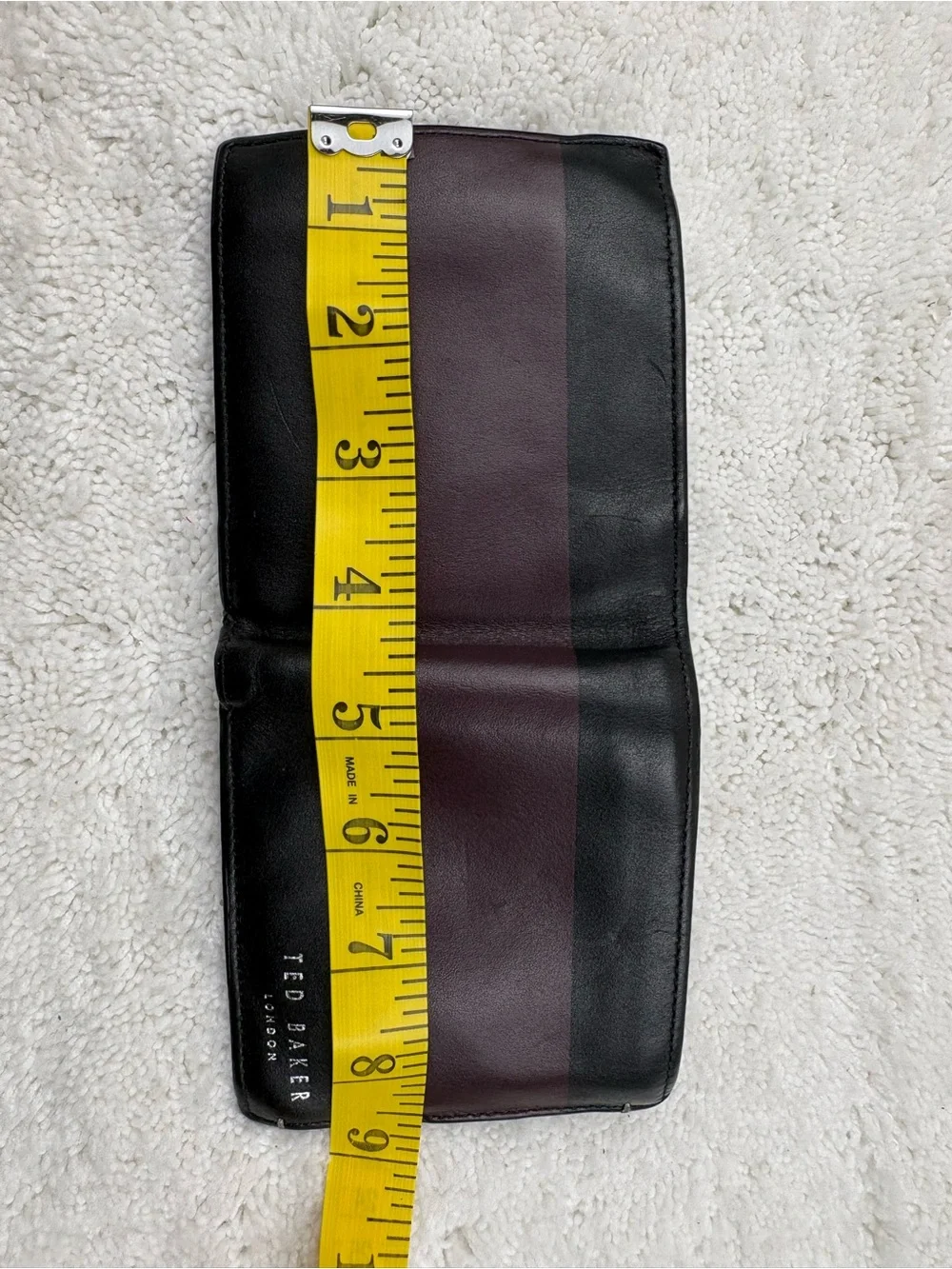 Ted Baker London Black and Deep Burgundy/Brown Bifold Wallet